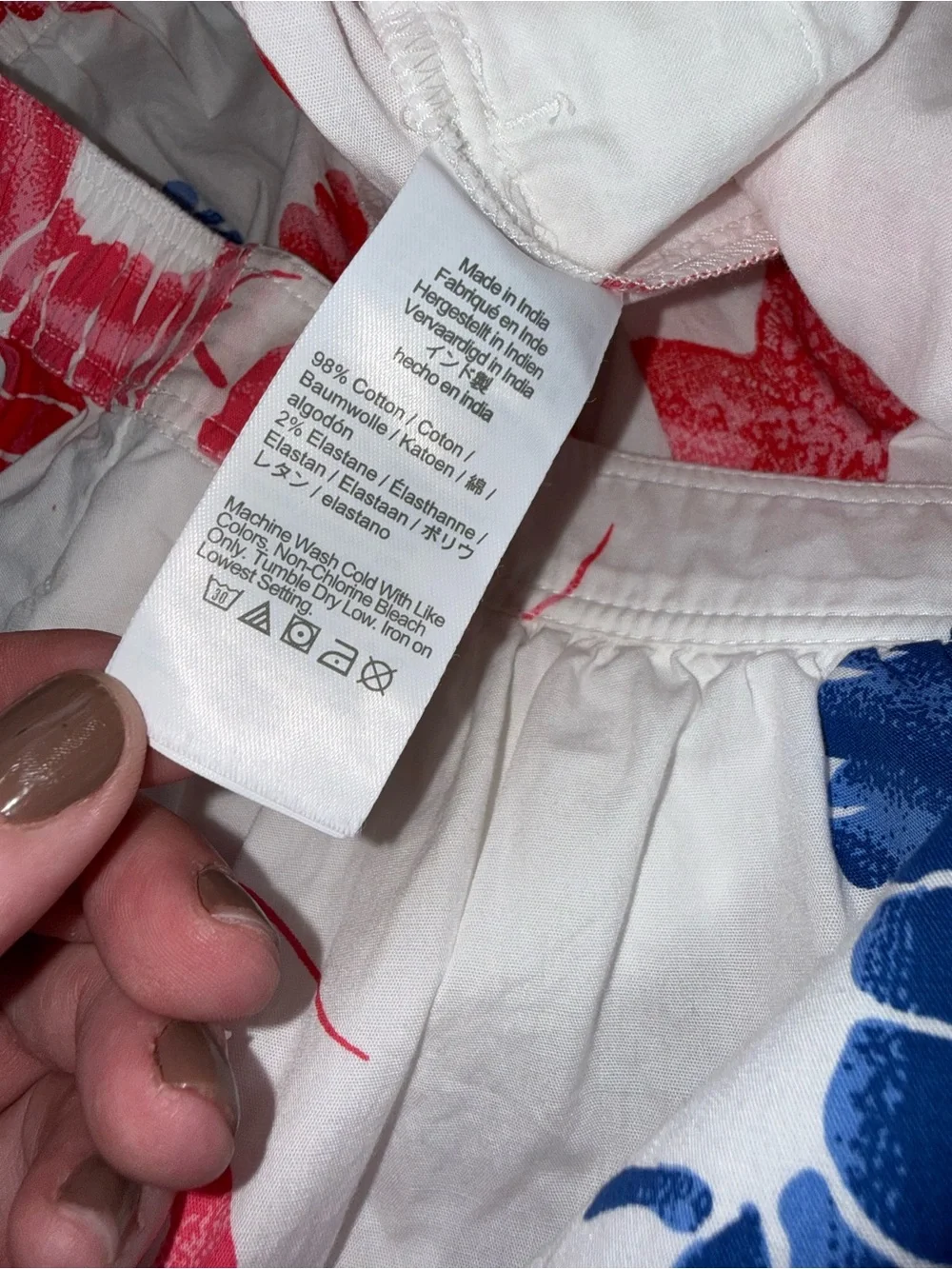 J. Crew White Skirt with Red Blue Lobster & Starfish Print xs